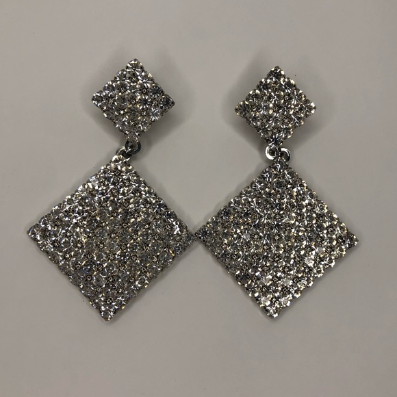 Alessandra rich double diamond clip on earrings - Picture 5 of 6